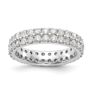 Lab-Grown Diamond Double Row Eternity Band in 14K White Gold (2 ct. tw.), Size 6 - Sophia Jewelers