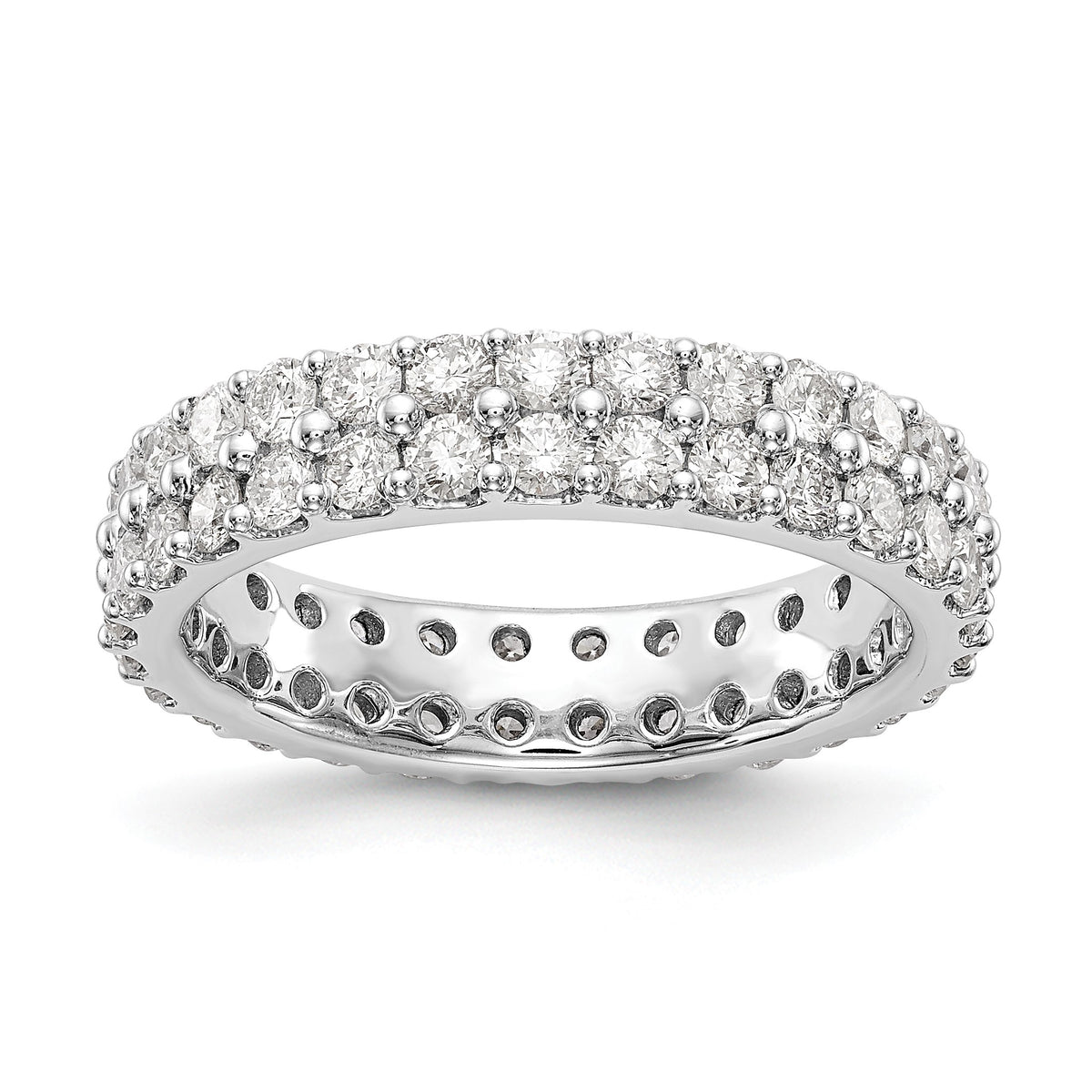 Lab-Grown Diamond Double Row Eternity Band in 14K White Gold (2 ct. tw.), Size 4 - Sophia Jewelers Main image