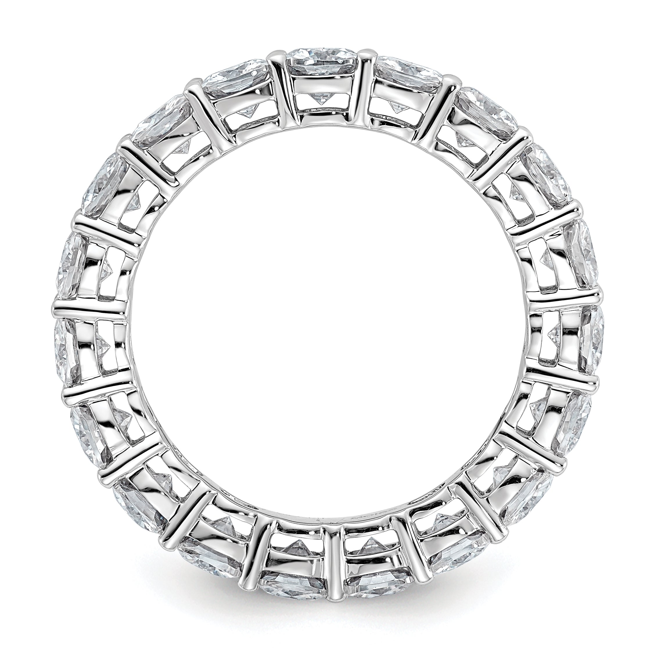 14k White Gold 3 5/8 carat Lab Grown Diamond VS/SI+ G+ Cushion Complete Size 7.5 Eternity Band