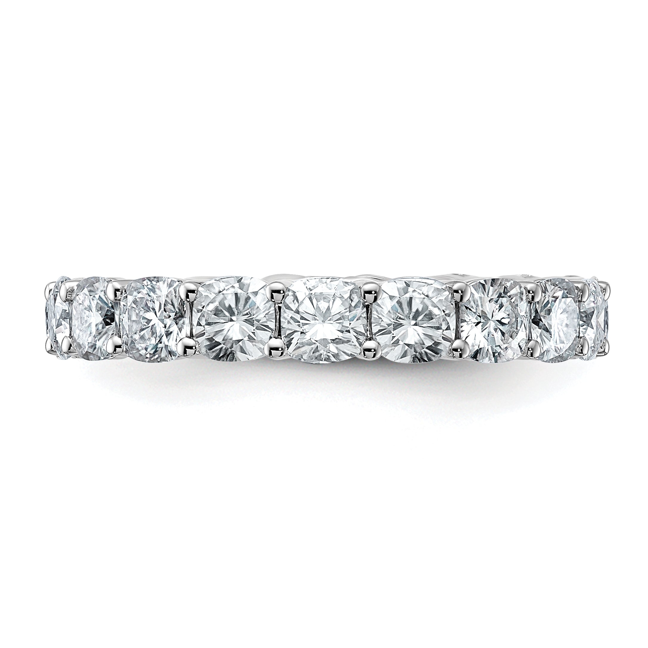 14k White Gold 3 5/8 carat Lab Grown Diamond VS/SI+ G+ Cushion Complete Size 7.5 Eternity Band