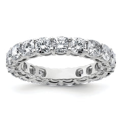 14k White Gold 3 5/8 carat Lab Grown Diamond VS/SI+ G+ Cushion Complete Size 7.5 Eternity Band