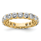 14k 3 5/8 carat Lab Grown Diamond VS/SI+ G+ Cushion Complete Size 7.5 Eternity Band