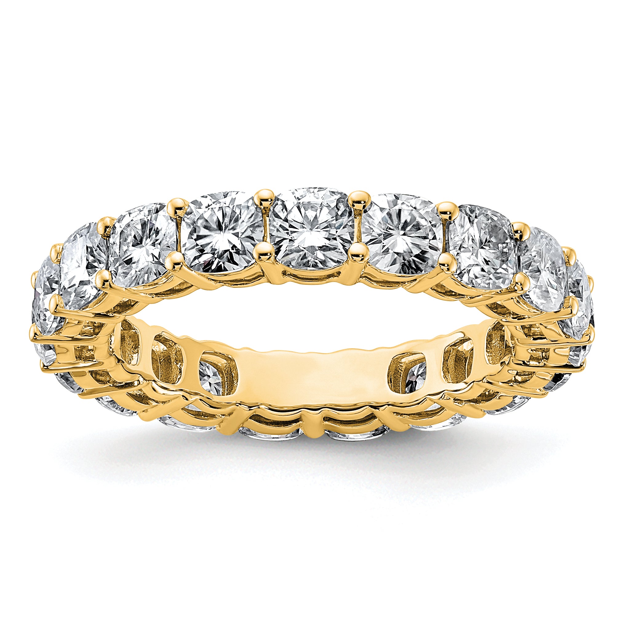 14k 3 5/8 carat Lab Grown Diamond VS/SI+ G+ Cushion Complete Size 7.5 Eternity Band