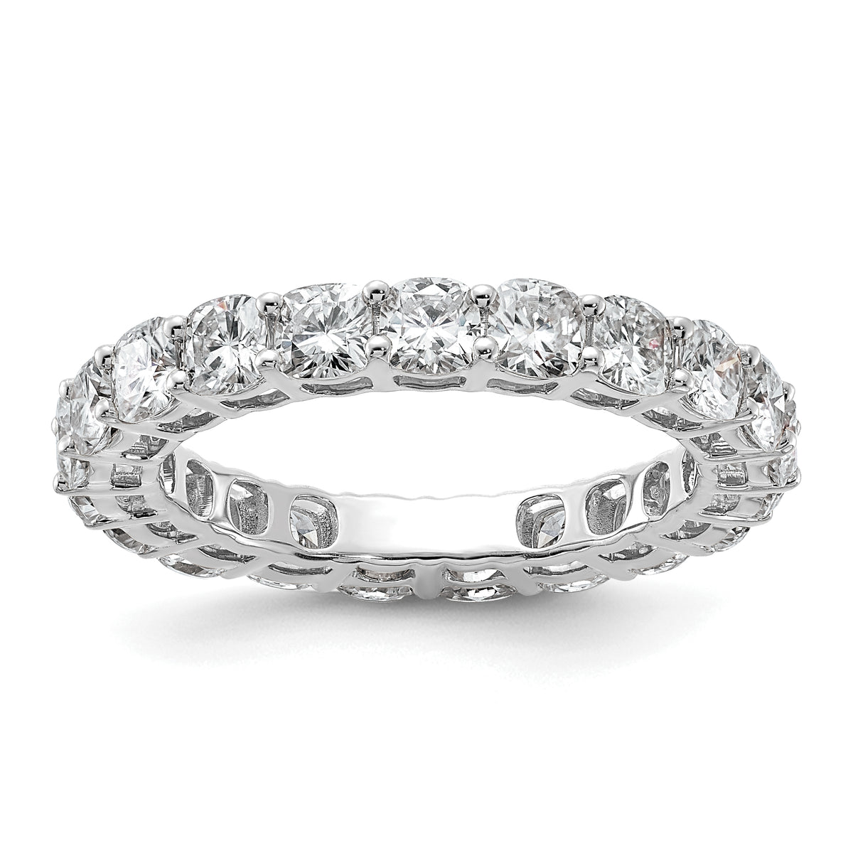 14k White Gold 3 5/8 carat Lab Grown Diamond VS/SI+ G+ Cushion Complete Size 9 Eternity Band