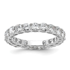 14k White Gold 3 5/8 carat Lab Grown Diamond VS/SI+ G+ Cushion Complete Size 9 Eternity Band