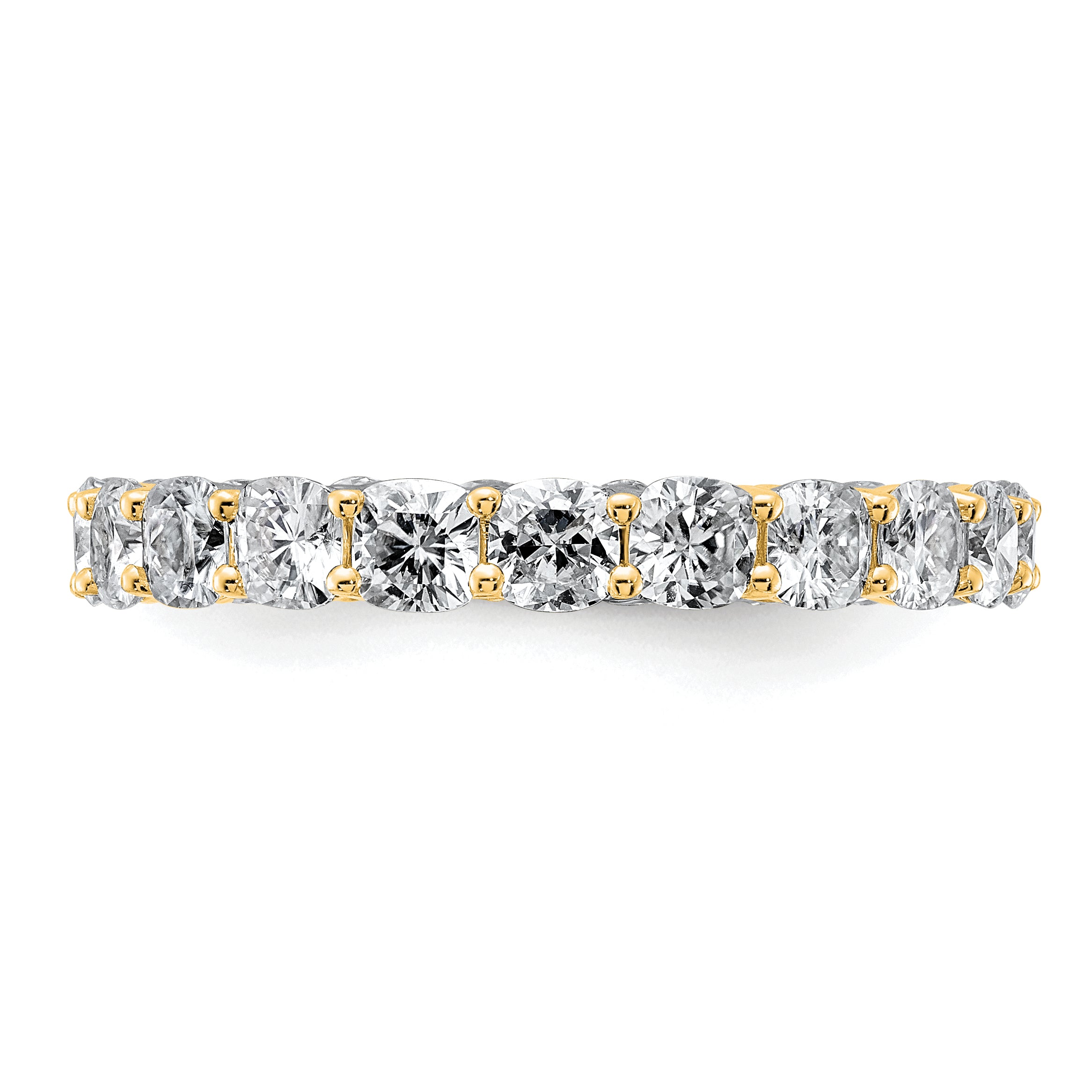 14k 3 5/8 carat Lab Grown Diamond VS/SI+ G+ Cushion Complete Size 9 Eternity Band