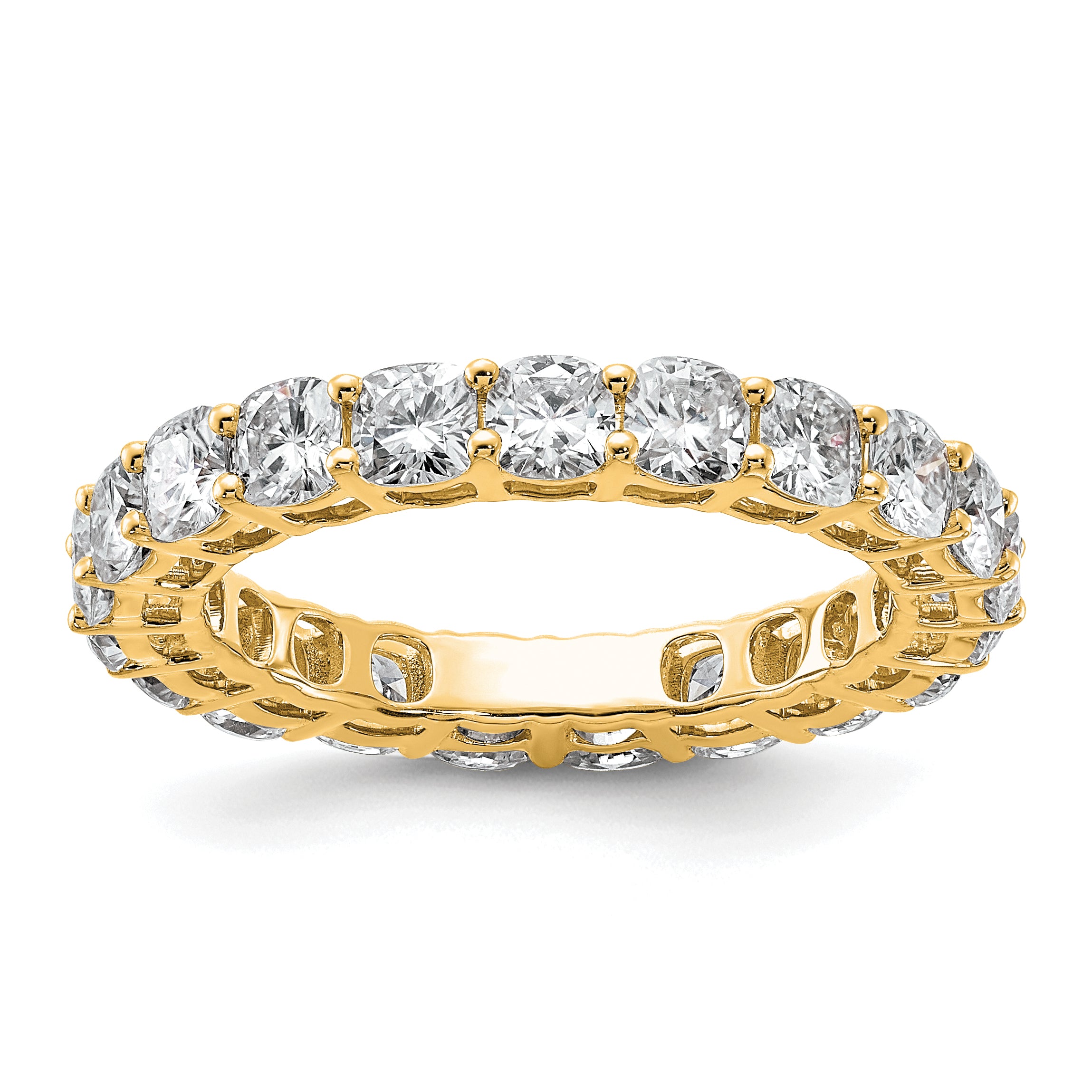 14k 3 5/8 carat Lab Grown Diamond VS/SI+ G+ Cushion Complete Size 9 Eternity Band Main image