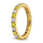 14k 7/8 carat Lab Grown Diamond VS/SI+ G+ and Lab Created Yellow Sapphire Size 8.5 Eternity Band