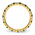 14k 1/2 carat Lab Grown Diamond VS/SI+ G+ and Lab Created Emerald Size 9 Eternity Band