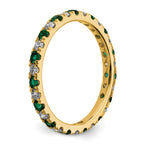 14k 1/2 carat Lab Grown Diamond VS/SI+ G+ and Lab Created Emerald Size 9 Eternity Band