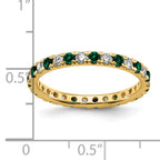 14k 1/2 carat Lab Grown Diamond VS/SI+ G+ and Lab Created Emerald Size 9 Eternity Band