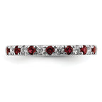 14k White Gold 1/2 carat Lab Grown Diamond VS/SI+ G+ and Lab Created Ruby Size 9 Eternity Band