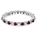 14k White Gold 1/2 carat Lab Grown Diamond VS/SI+ G+ and Lab Created Ruby Size 9 Eternity Band