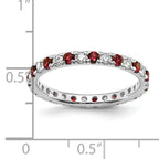 14k White Gold 1/2 carat Lab Grown Diamond VS/SI+ G+ and Lab Created Ruby Size 9 Eternity Band