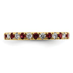 14k 1/2 carat Lab Grown Diamond VS/SI+ G+ and Lab Created Ruby Size 9 Eternity Band