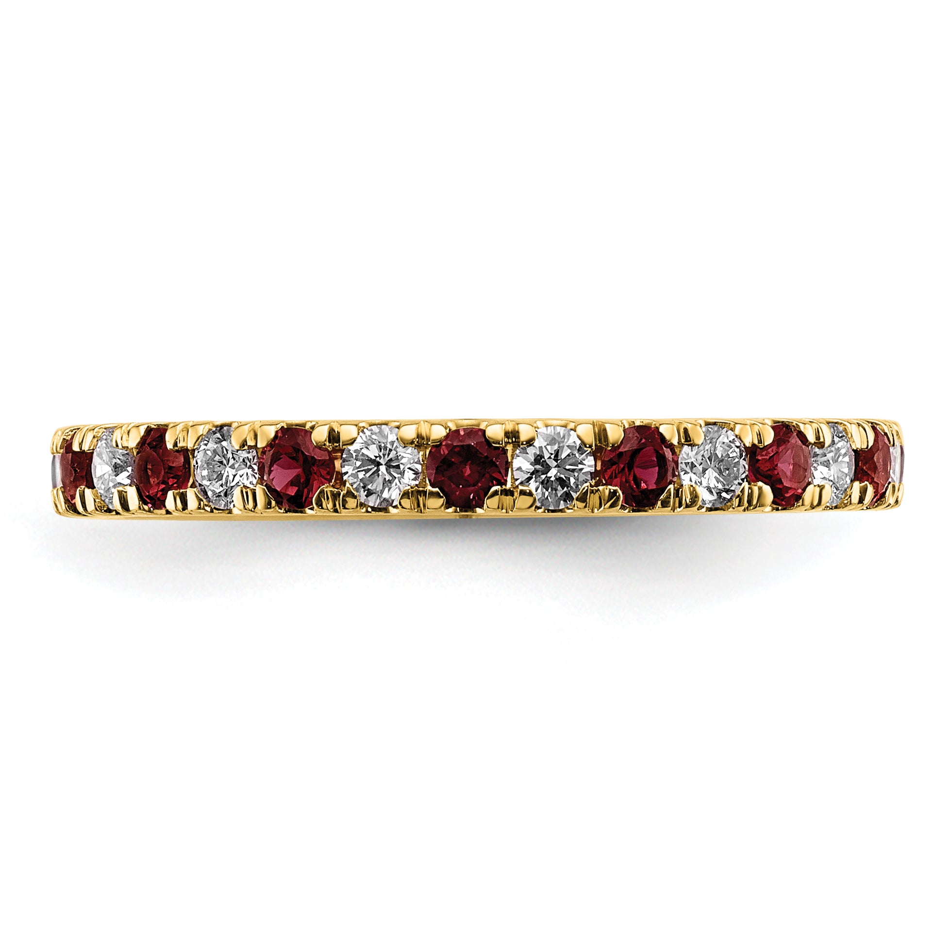 14k 1/2 carat Lab Grown Diamond VS/SI+ G+ and Lab Created Ruby Size 9 Eternity Band