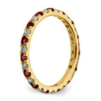 14k 1/2 carat Lab Grown Diamond VS/SI+ G+ and Lab Created Ruby Size 9 Eternity Band