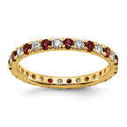 14k 1/2 carat Lab Grown Diamond VS/SI+ G+ and Lab Created Ruby Size 9 Eternity Band