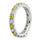14k White Gold 1 1/5 carat Lab Grown Diamond VS/SI+ G+ and Lab Created Ruby Size 9 Eternity Band