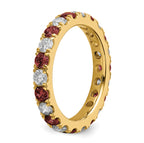 14k 1 1/5 carat Lab Grown Diamond VS/SI+ G+ and Lab Created Ruby Size 9 Eternity Band