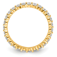 14k 1 carat Lab Grown Diamond VS+ F+ Round Complete Channel Set Size 6.5 Eternity Band