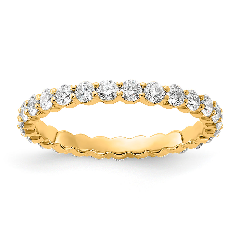 14k 1 carat Lab Grown Diamond VS+ F+ Round Complete Channel Set Size 7 Eternity Band