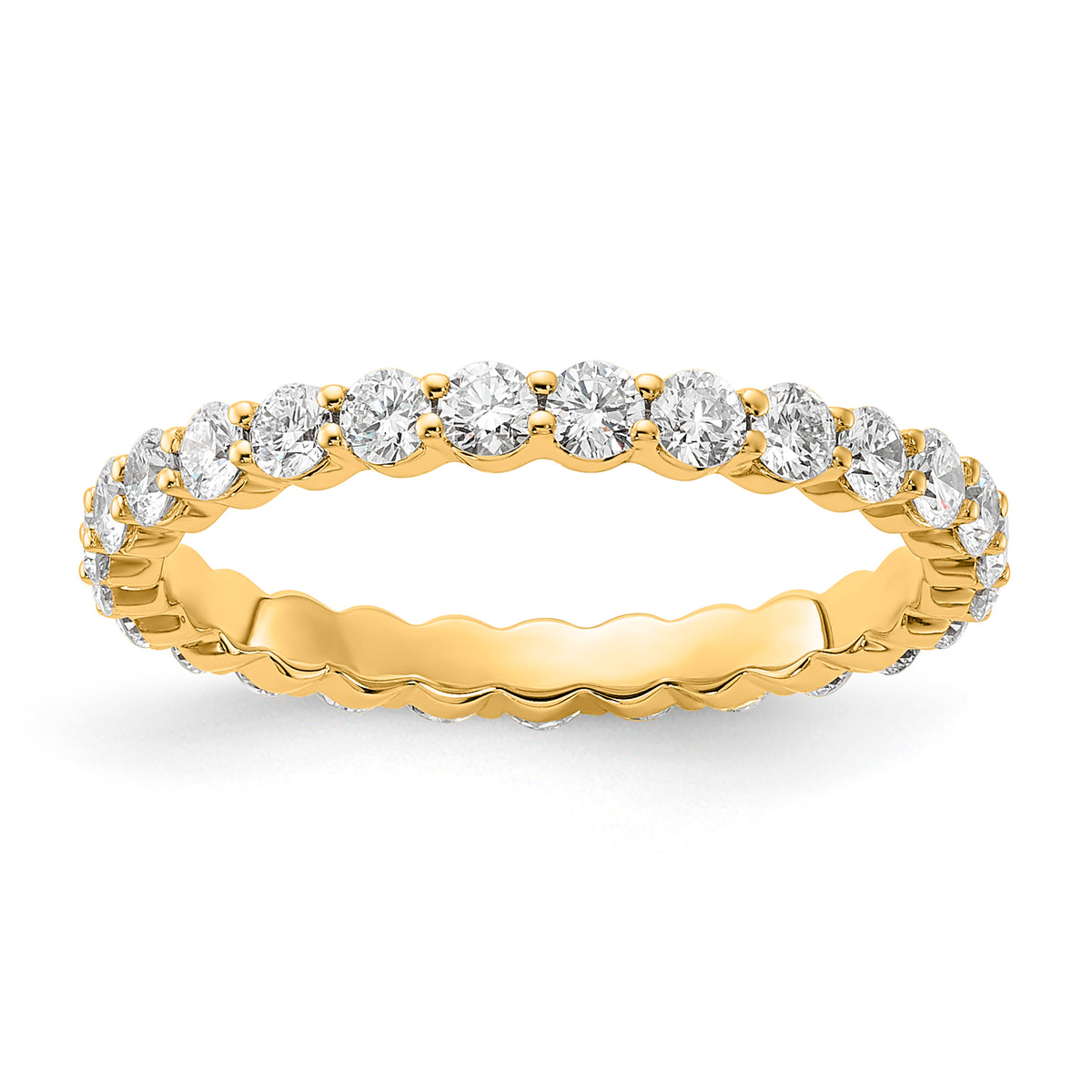 14k 1 carat Lab Grown Diamond VS+ F+ Round Complete Channel Set Size 7 Eternity Band