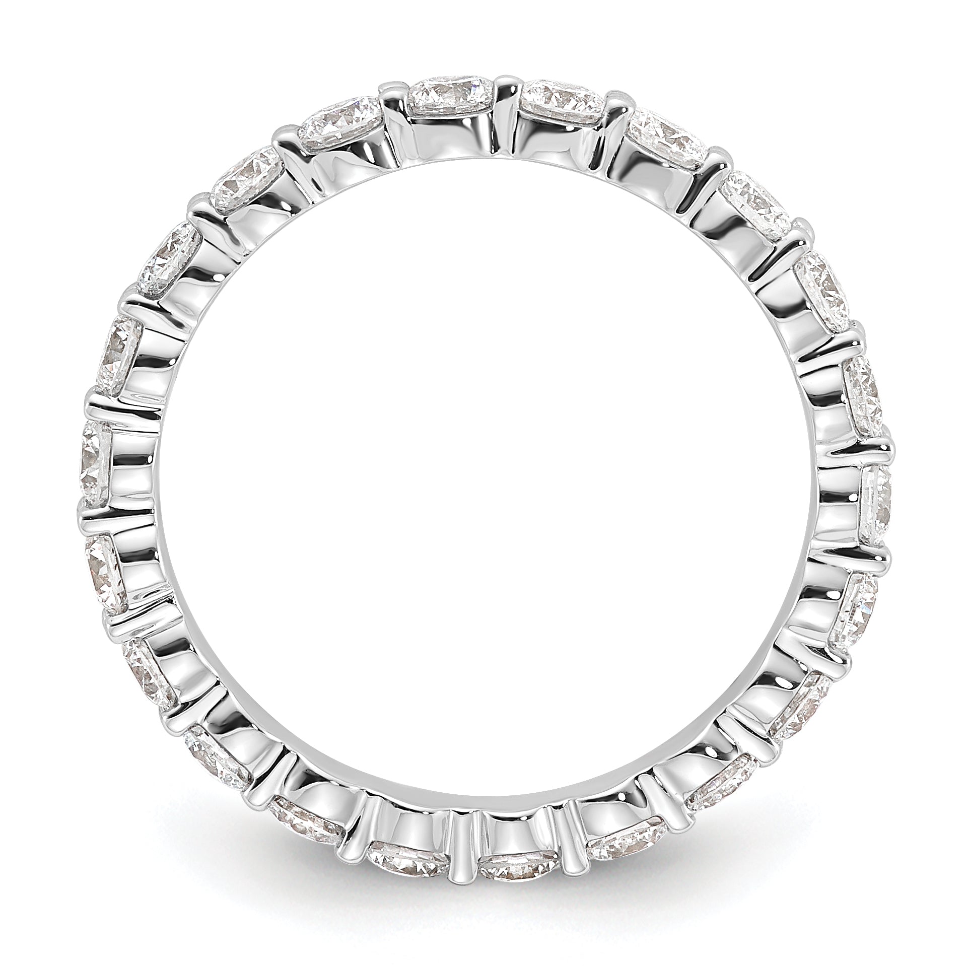 14k White Gold 1 1/2 carat Lab Grown Diamond VS+ F+ Round Complete Channel Set Size 9 Eternity Band