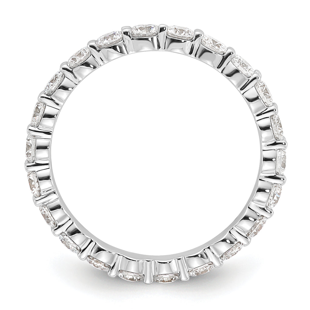 14k White Gold 1 1/2 carat Lab Grown Diamond VS+ F+ Round Complete Channel Set Size 9 Eternity Band
