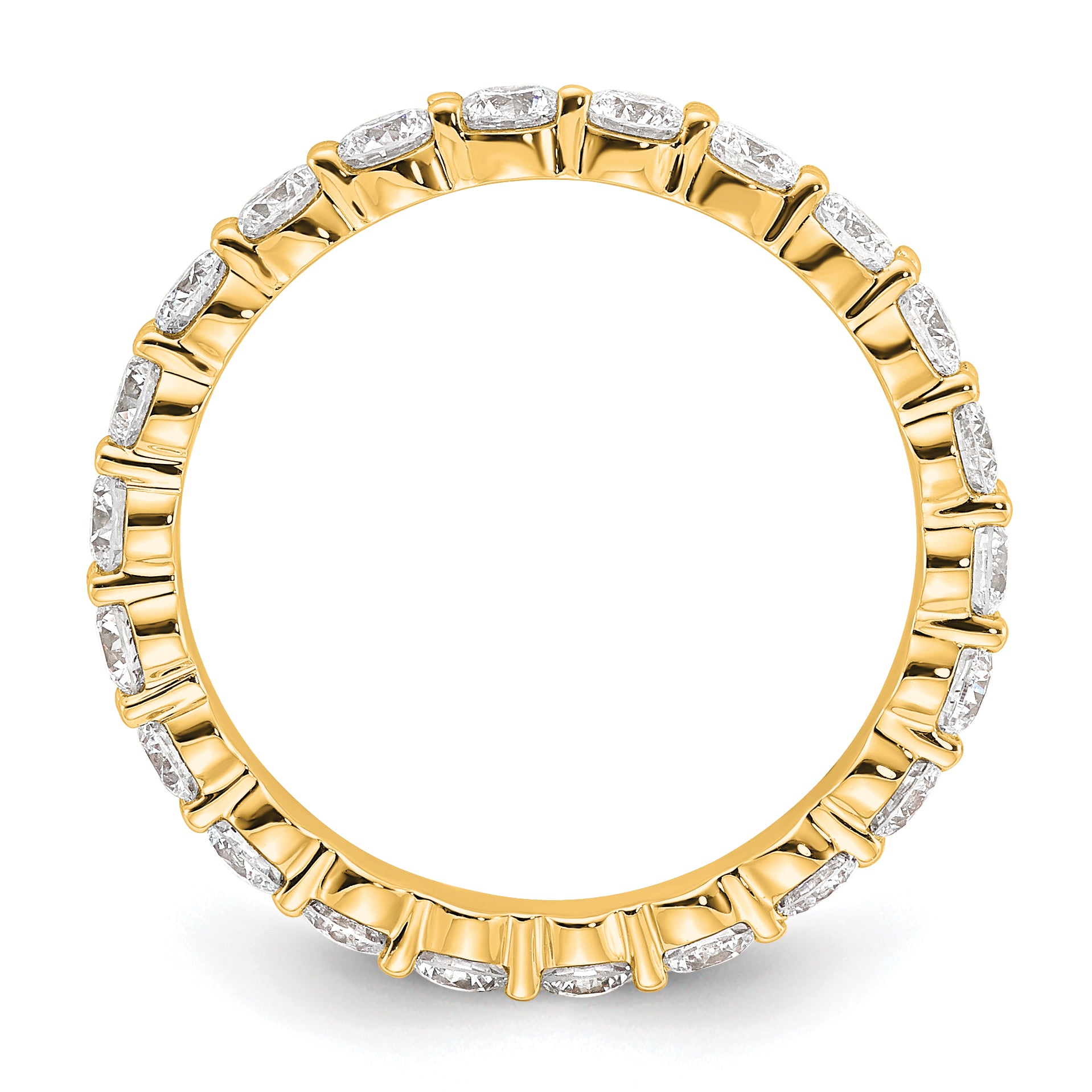 14k 1 1/2 carat Lab Grown Diamond VS+ F+ Round Complete Channel Set Size 9 Eternity Band