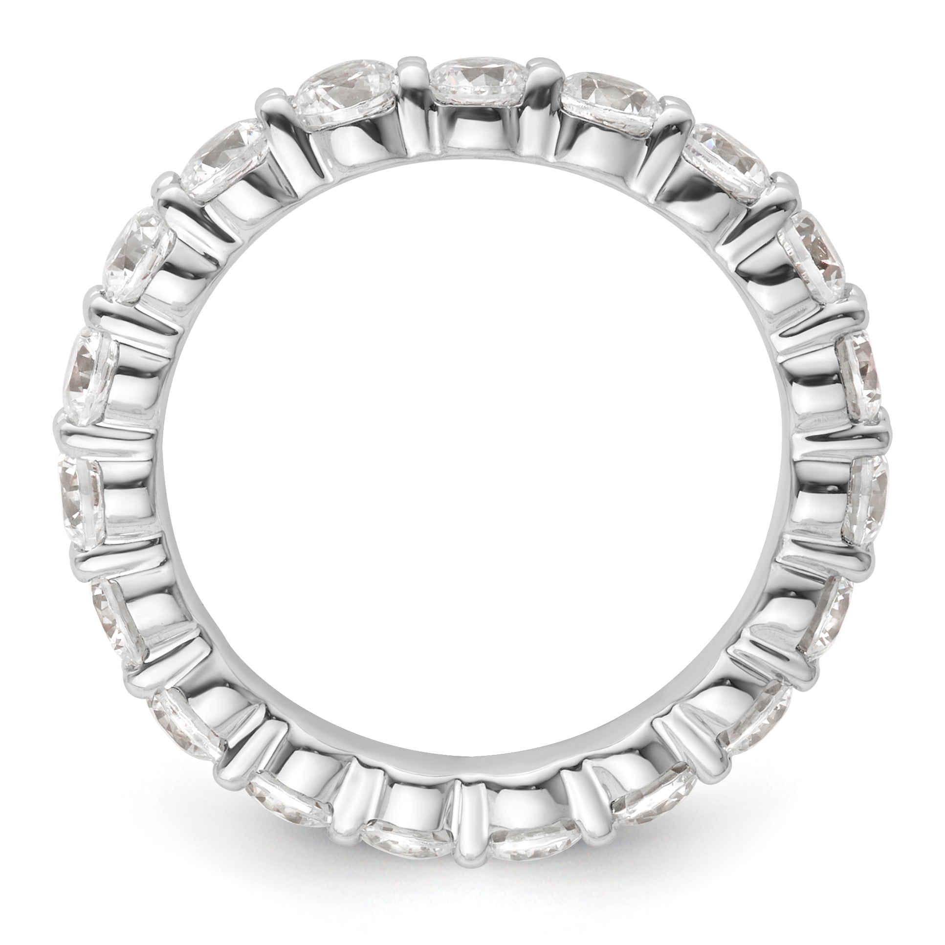 14k White Gold 2 carat Lab Grown Diamond VS+ F+ Round Complete Channel Set Size 9 Eternity Band