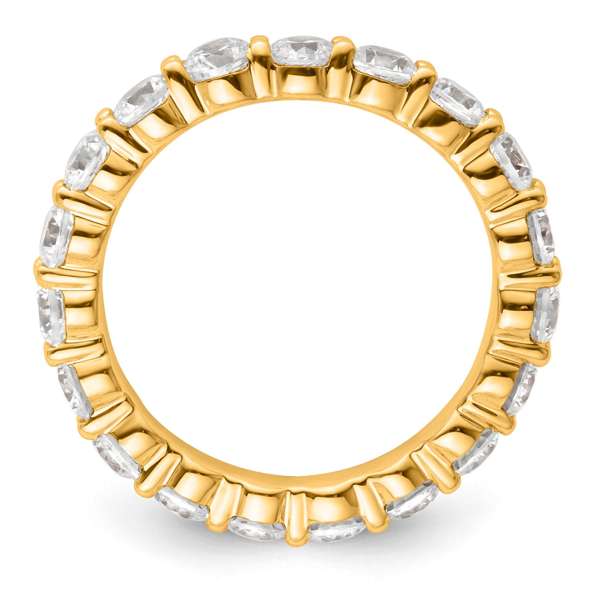 14k 2 carat Lab Grown Diamond VS+ F+ Round Complete Channel Set Size 6 Eternity Band