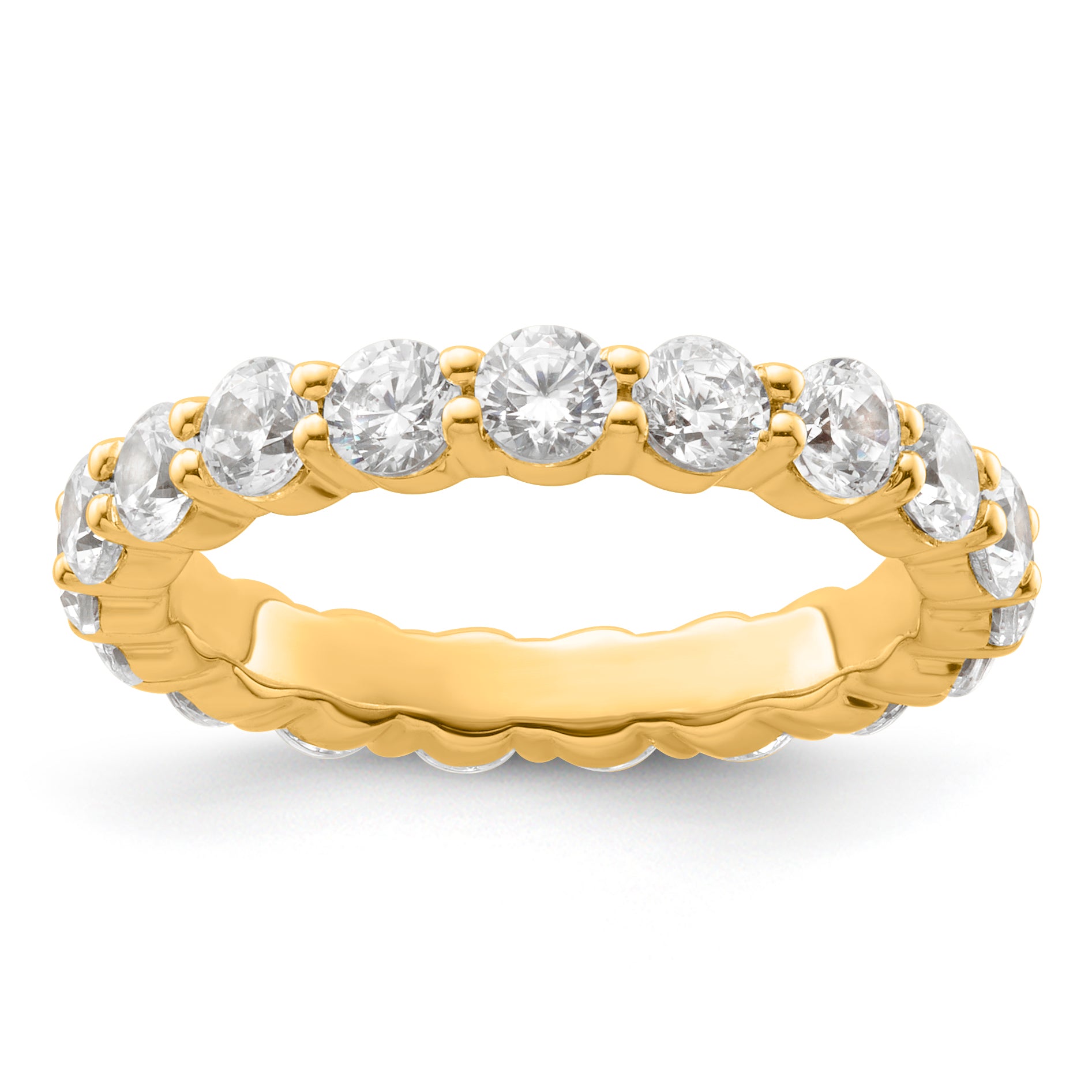 14k 2 carat Lab Grown Diamond VS+ F+ Round Complete Channel Set Size 6 Eternity Band Main image