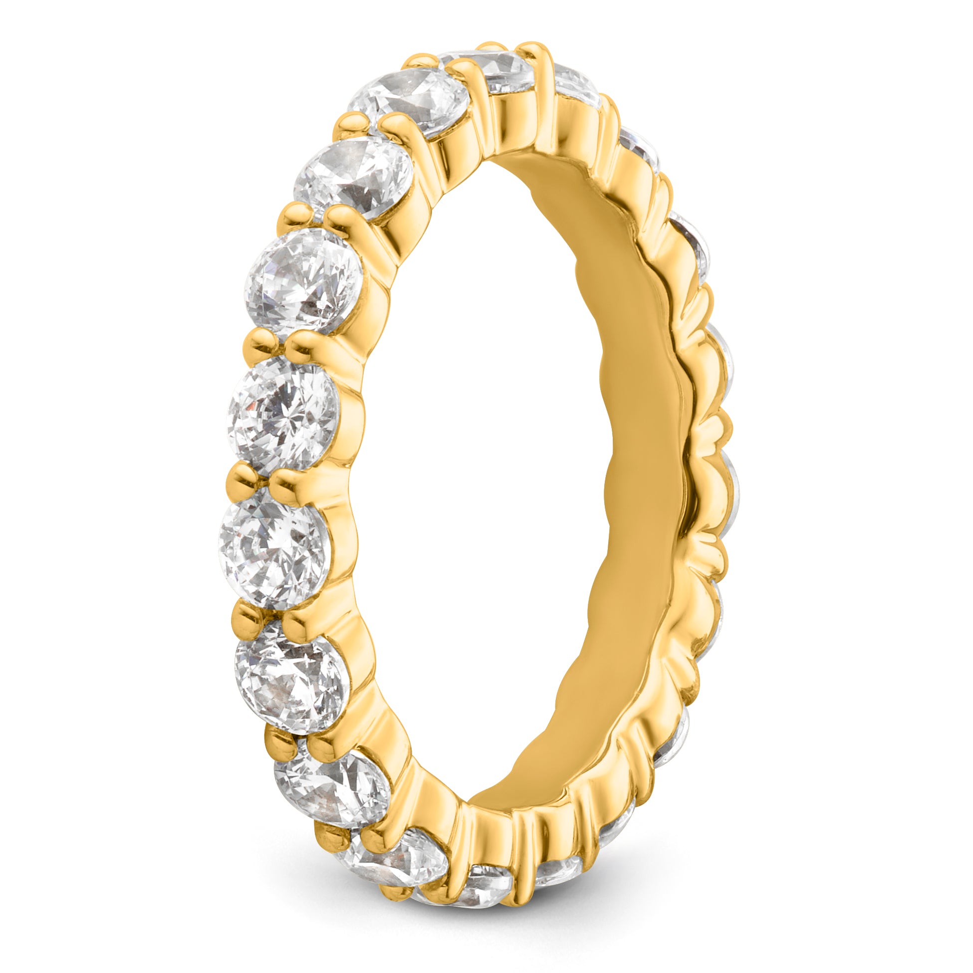 14k 2 carat Lab Grown Diamond VS+ F+ Round Complete Channel Set Size 8 Eternity Band