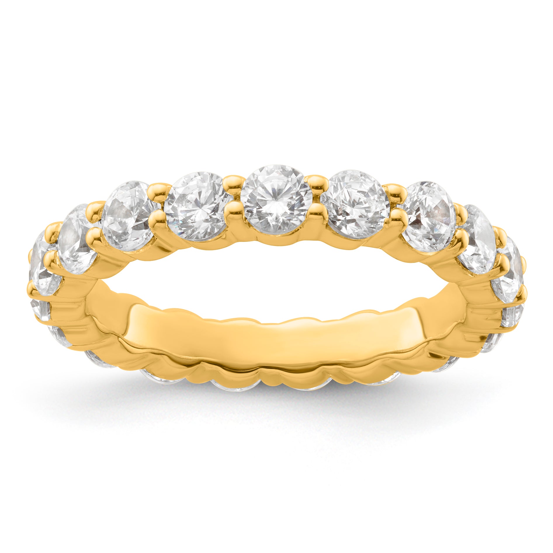 14k 2 carat Lab Grown Diamond VS+ F+ Round Complete Channel Set Size 8 Eternity Band Main image