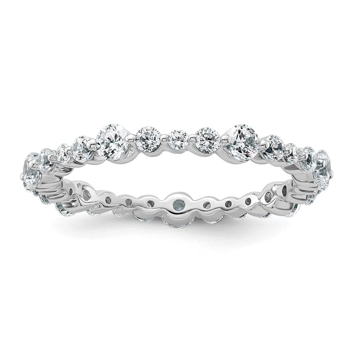 Lab-Grown Diamond Eternity Band in 14K White Gold, 1.7mm (1 ct. tw.), Size 7 - Sophia Jewelers Main image
