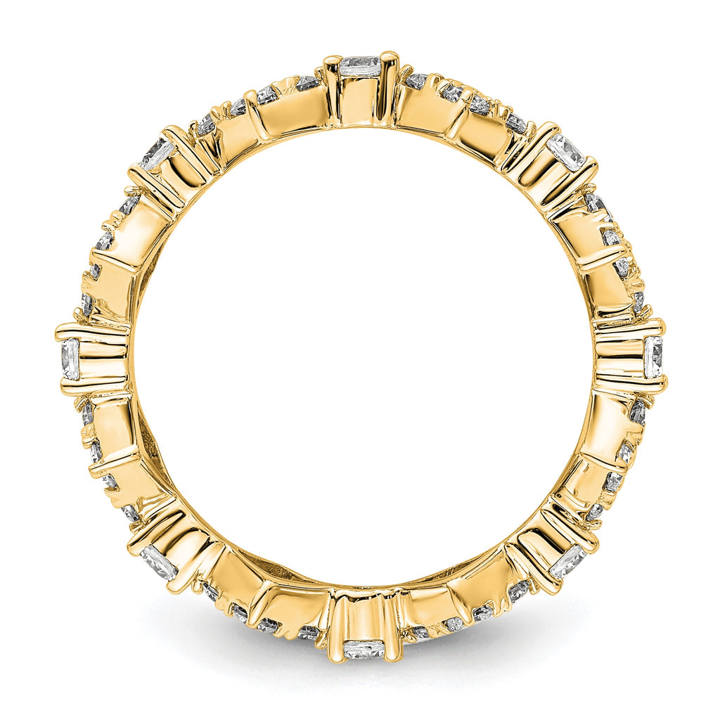 Lab-Grown Diamond Eternity Band in 14K Yellow Gold, 2.1mm (1 1/4 ct. tw.), Size 7 - Sophia Jewelers