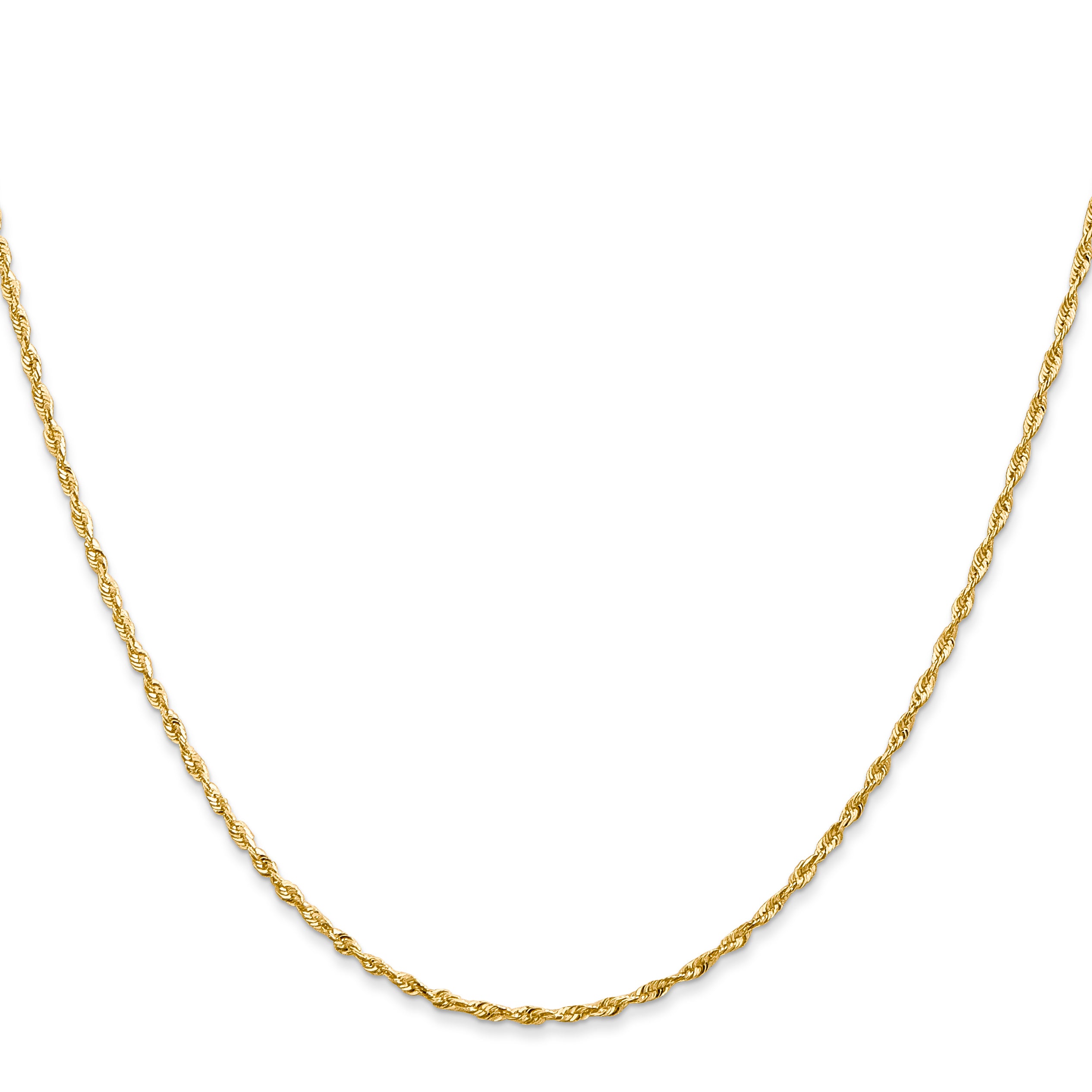 14K 30 inch 1.5mm Ultra Diamond-cut Rope with Lobster Clasp Chain