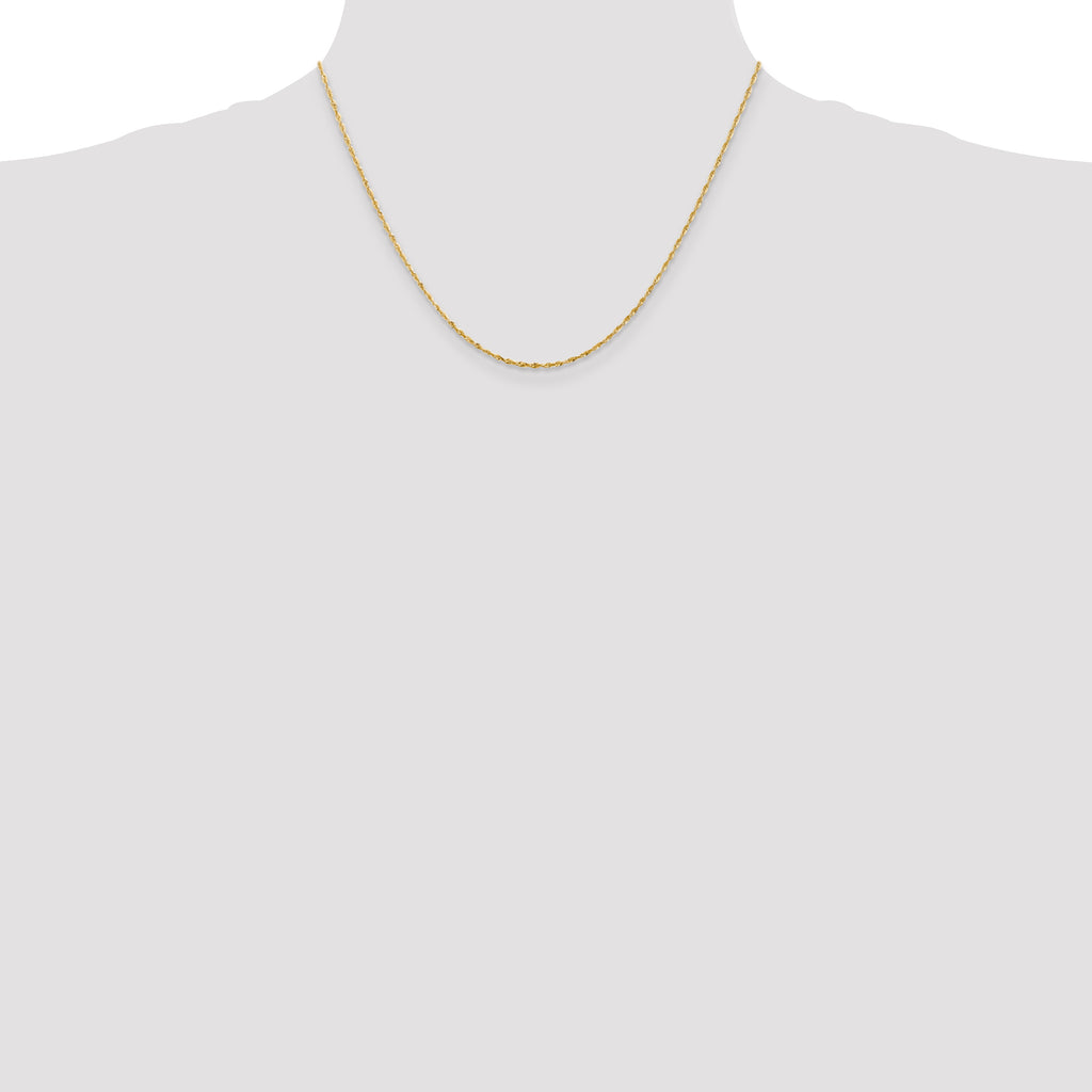 14K 18 inch 1.5mm Ultra Diamond-cut Rope with Lobster Clasp Chain