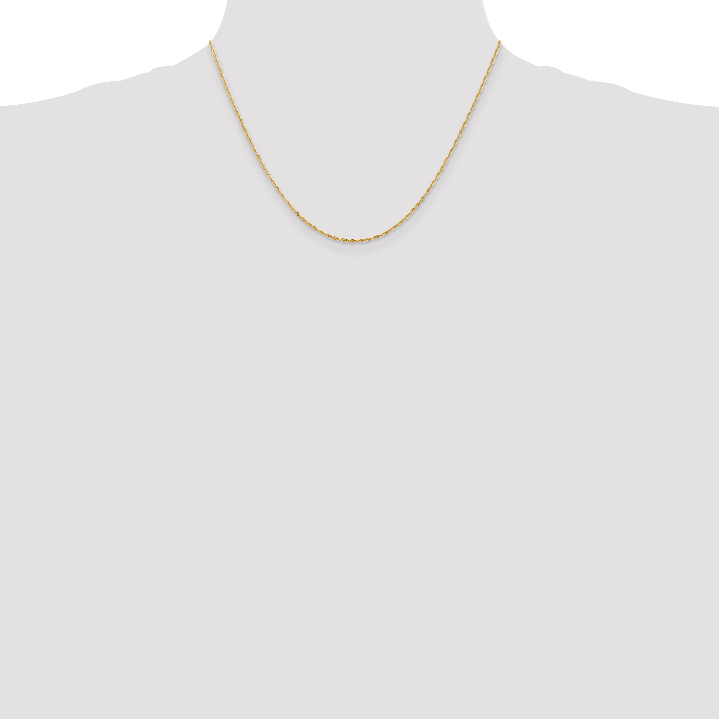 14K 18 inch 1.5mm Ultra Diamond-cut Rope with Lobster Clasp Chain