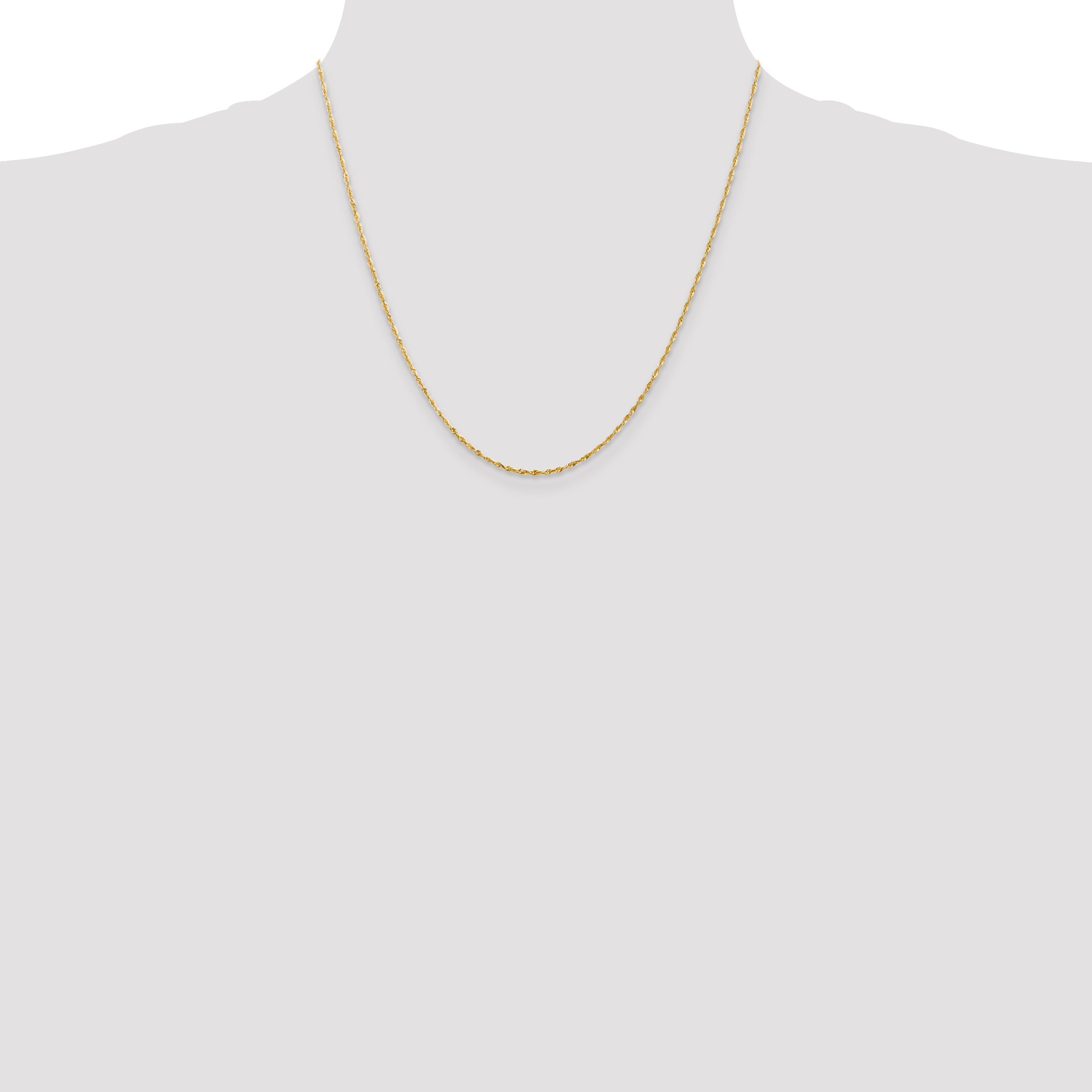 14K 20 inch 1.5mm Ultra Diamond-cut Rope with Lobster Clasp Chain