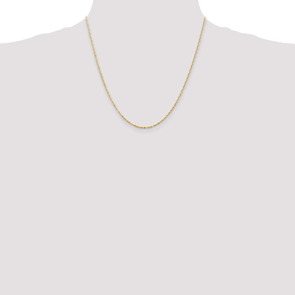 14K 20 inch 1.5mm Ultra Diamond-cut Rope with Lobster Clasp Chain
