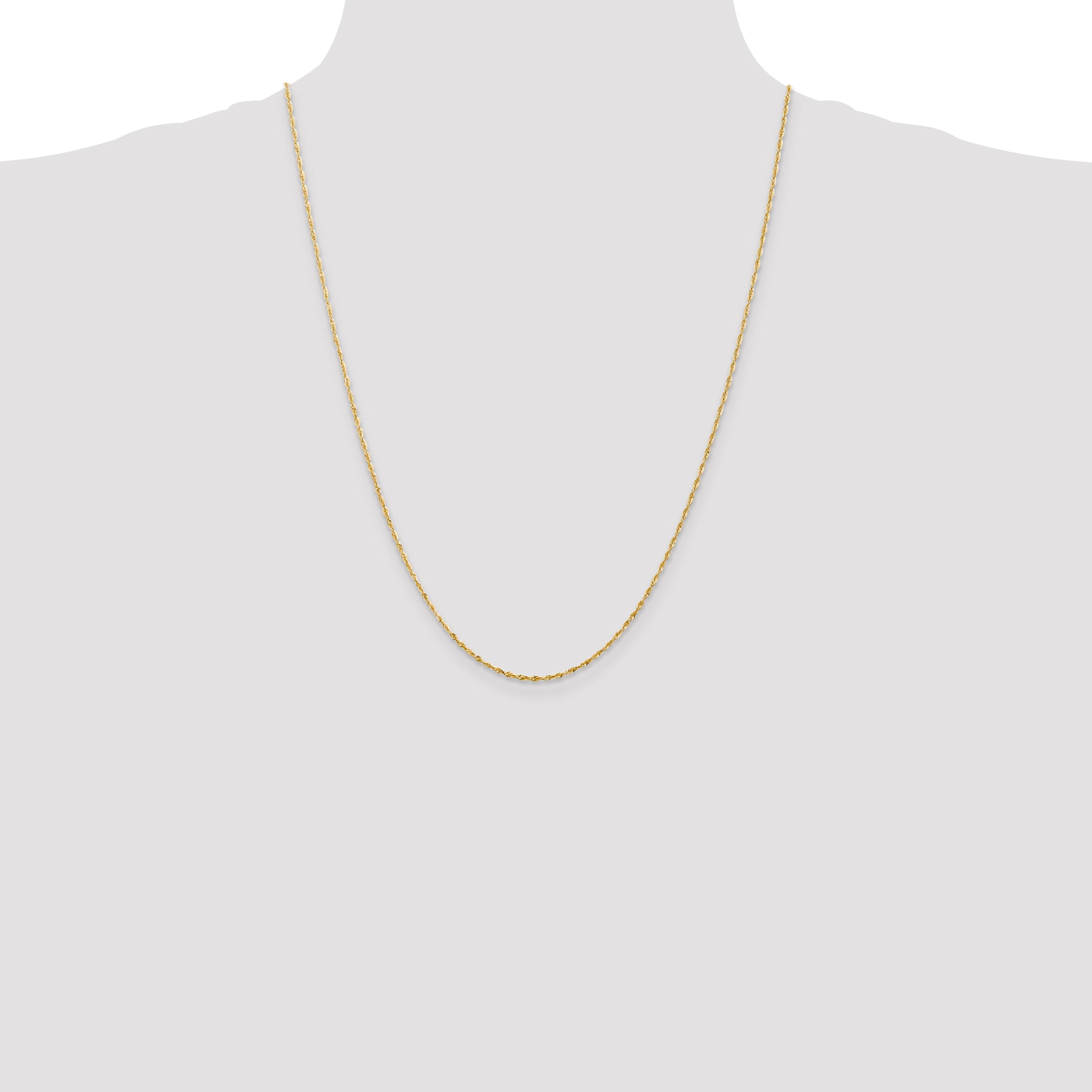 14K 24 inch 1.5mm Ultra Diamond-cut Rope with Lobster Clasp Chain