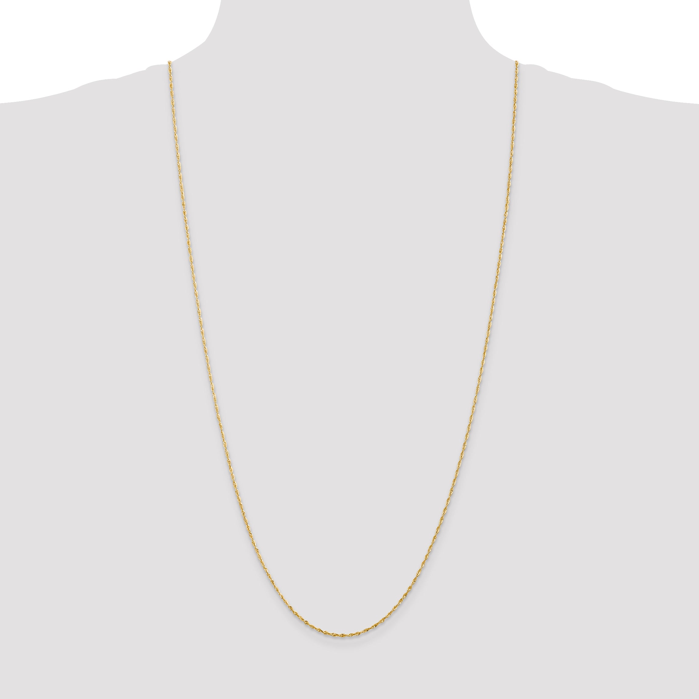 14K 30 inch 1.5mm Ultra Diamond-cut Rope with Lobster Clasp Chain
