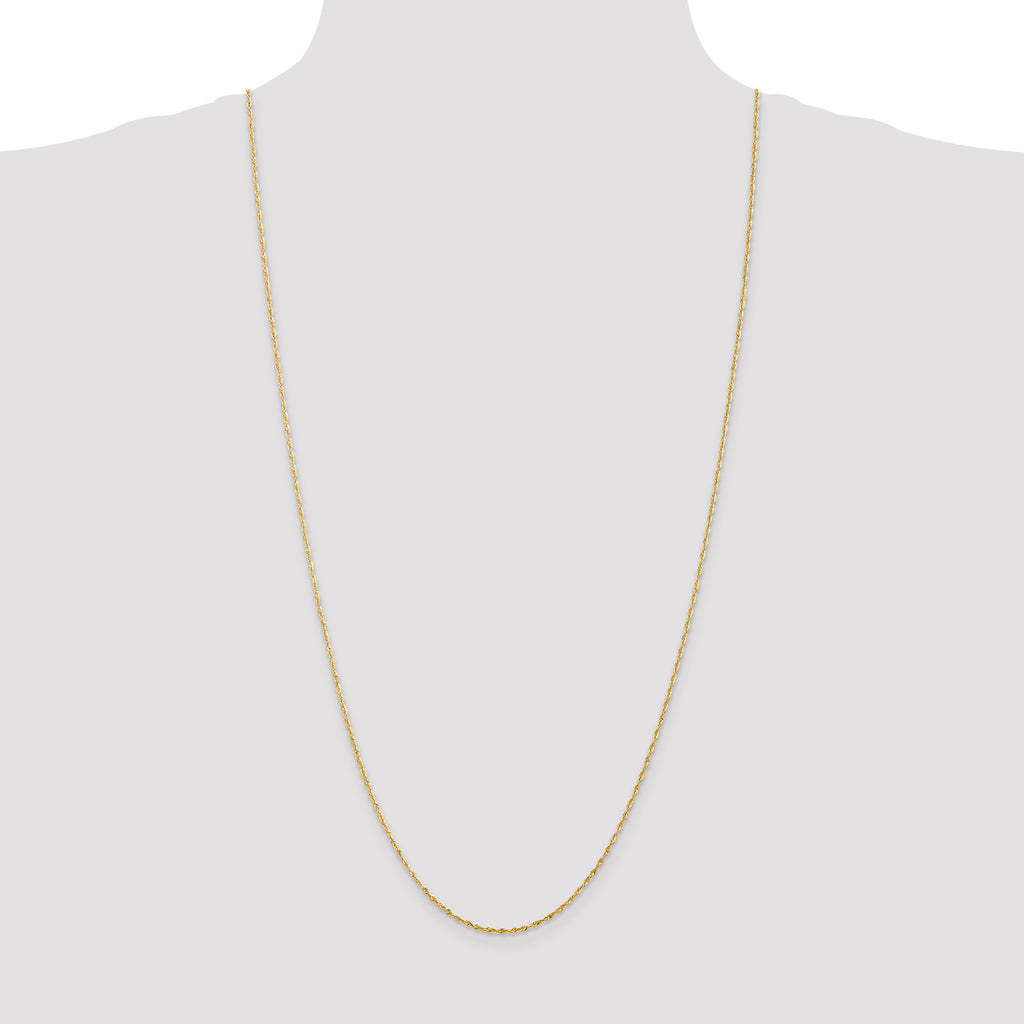 14K 30 inch 1.5mm Ultra Diamond-cut Rope with Lobster Clasp Chain
