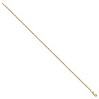 14K 10 inch 1.5mm Ultra Diamond-cut Rope with Lobster Clasp Anklet