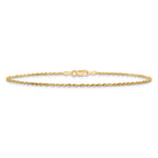 14K 10 inch 1.5mm Ultra Diamond-cut Rope with Lobster Clasp Anklet