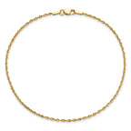 14K 10 inch 1.5mm Ultra Diamond-cut Rope with Lobster Clasp Anklet
