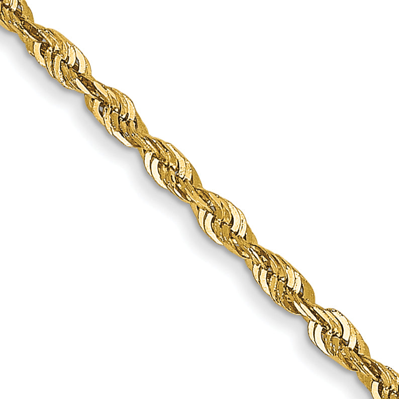 14K 30 inch 1.5mm Ultra Diamond-cut Rope with Lobster Clasp Chain