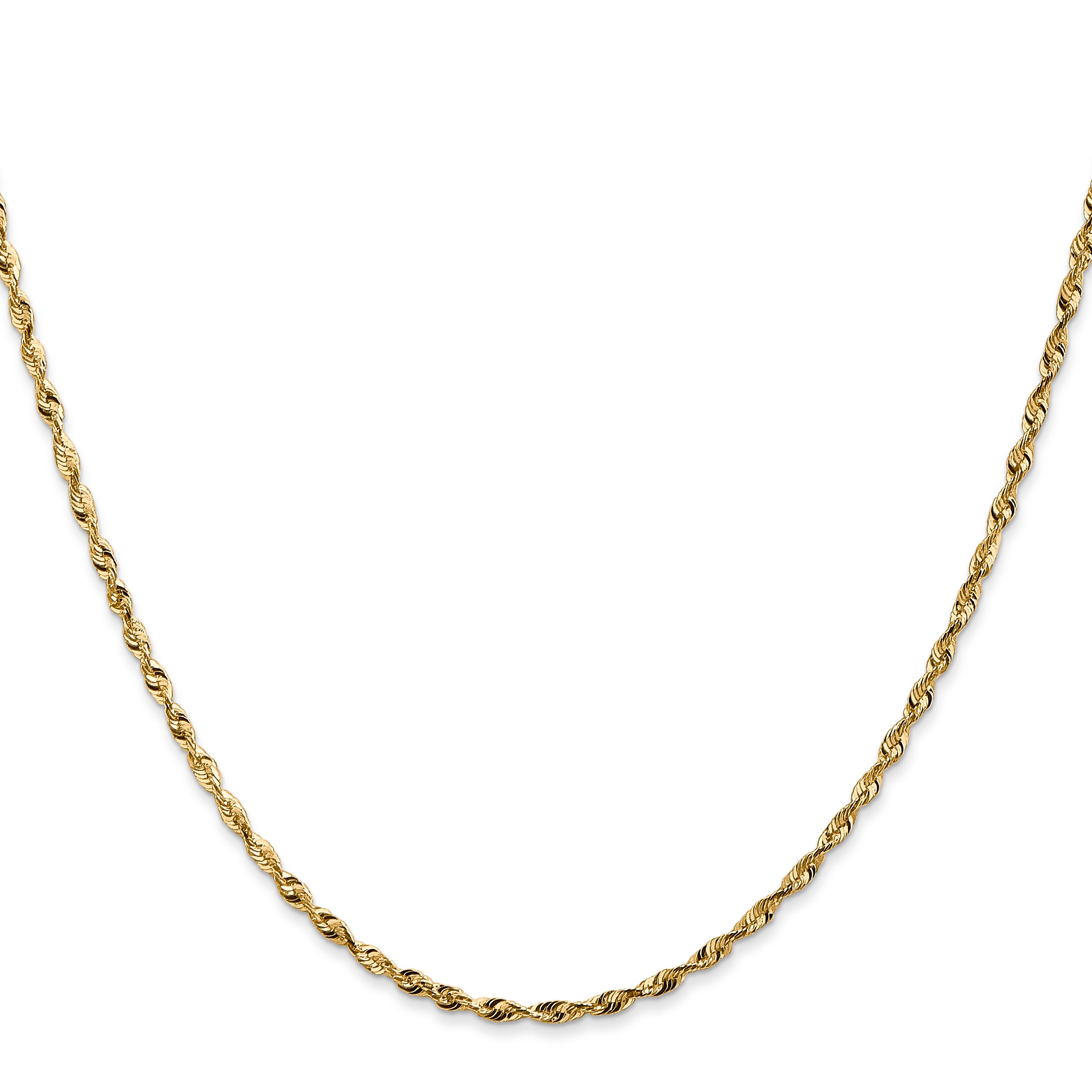 14K 1.8mm Ultra Diamond-cut Rope with Lobster Clasp Chain